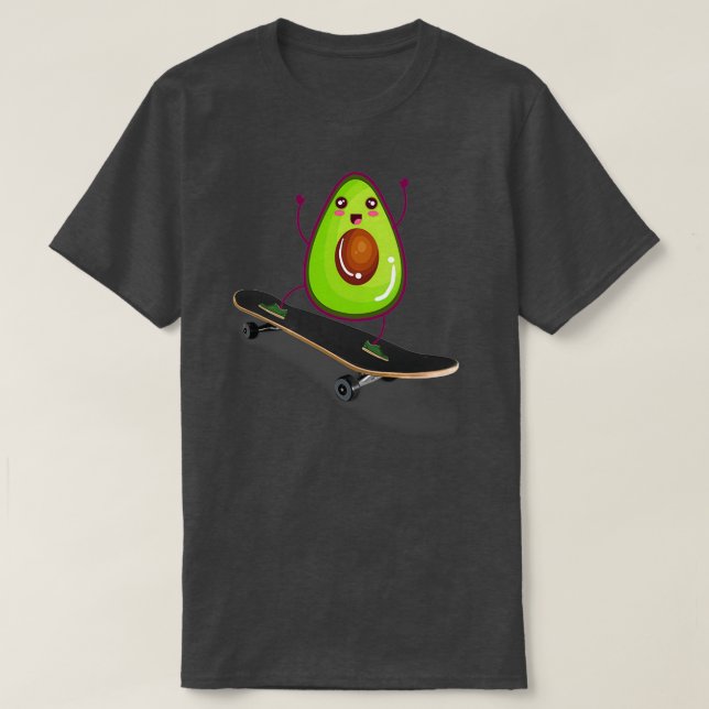 Skateboarding Avocado T-Shirt (Design Front)