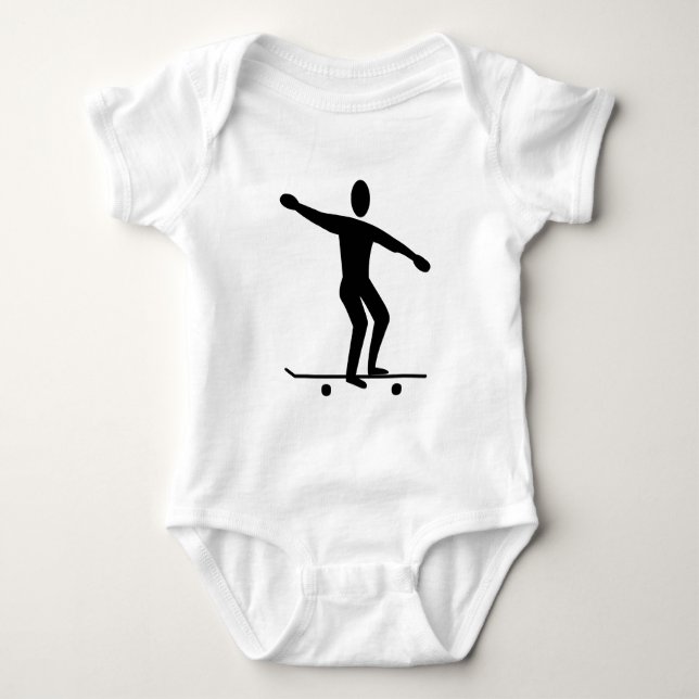 Skateboarding - Black Baby Bodysuit (Front)