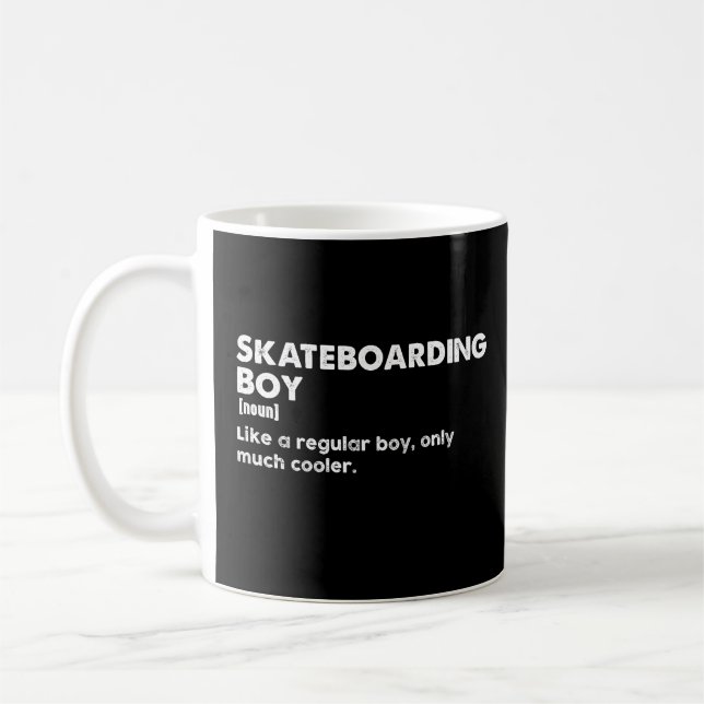 Skateboarding Boy Funny Definition Skateboarder Coffee Mug (Left)