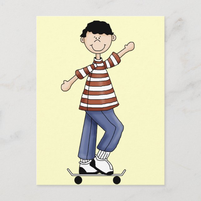 Skateboarding Boy Postcard (Front)