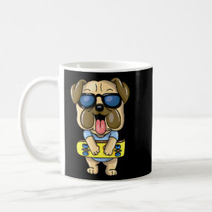 Skateboarding Bulldog Puppy Pug  Skateboard Dog Sk Coffee Mug