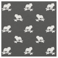 Skateboarding Bulldog Silhouettes Pattern Cool Dog