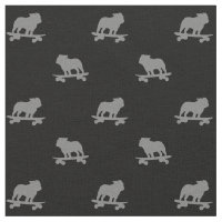 Skateboarding Bulldog Silhouettes Pattern Cool Dog