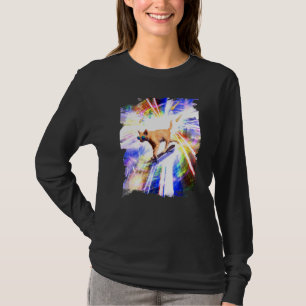 Skateboarding Cat Kitten Skating Trippy Skateboard T-Shirt
