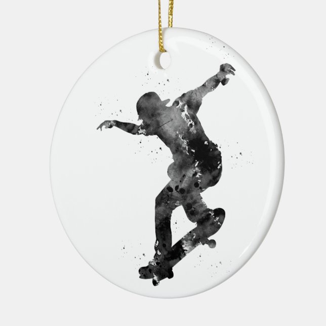 Skateboarding Ceramic Tree Decoration (Left)