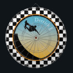 Skateboarding Chequered Dartboard<br><div class="desc">Add a fun activity to your game room with the Skateboarding Chequered dart board Personalise with your name or text.</div>