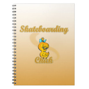 Skateboarding Chick Spiral Notebook