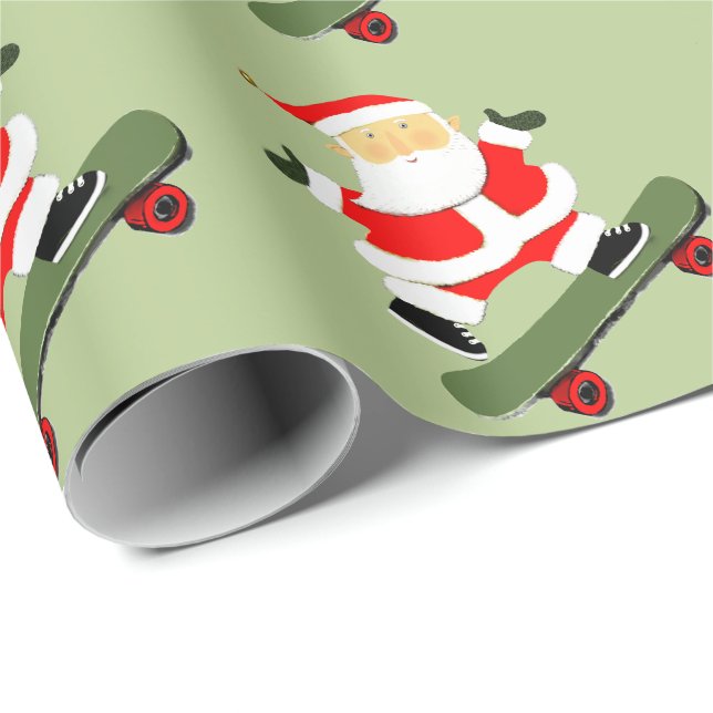 Skateboarding Christmas Gift Wrapping Paper (Roll Corner)
