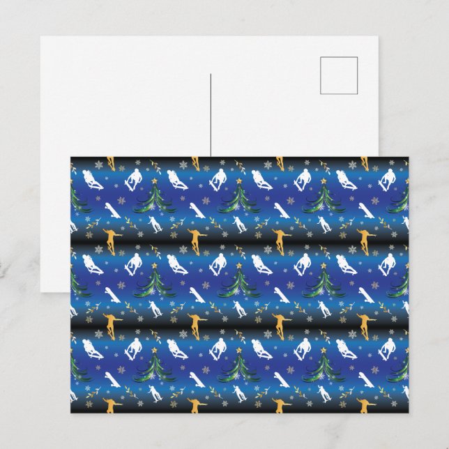 Skateboarding Christmas Tree Skateboarder Postcard (Front/Back)