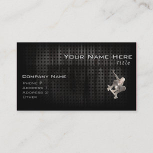 Skateboarding; Cool Black Business Card