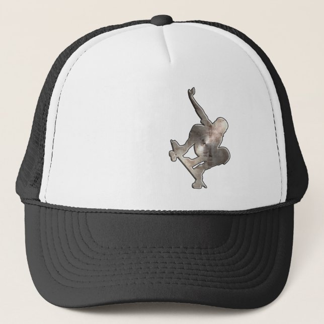 Skateboarding; Cool Black Trucker Hat (Front)