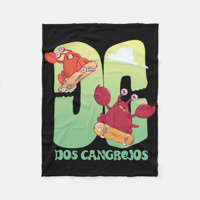 Skateboarding Crabs  Fleece Blanket (Front)