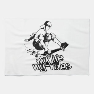 Skateboarding custom kitchen towel