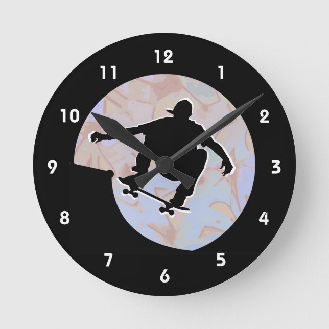 Skateboarding Design Wall Clock (Front)