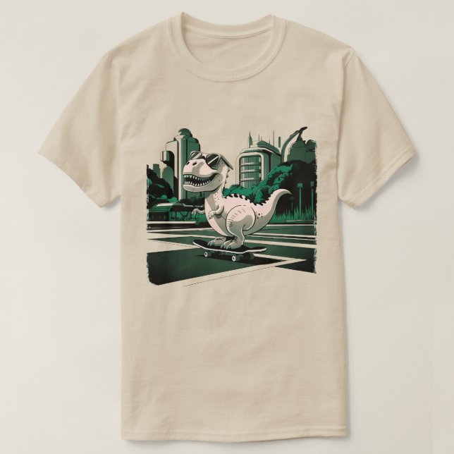 Skateboarding Dinosaur T-Shirt (Design Front)
