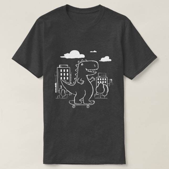 Skateboarding Dinosaur T-Shirt (Design Front)