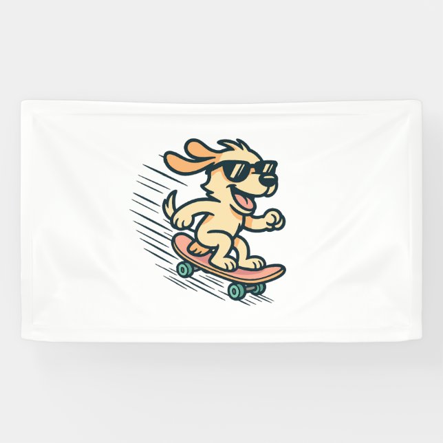Skateboarding Dog Banner (Horizontal)