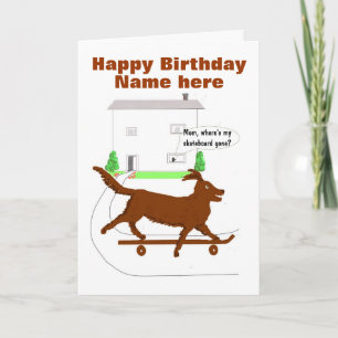 Skateboarding Dog Birthday Card