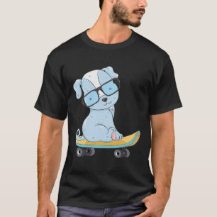 Skateboarding Dog Puppy Funny Skateboard Cute Dog T-Shirt