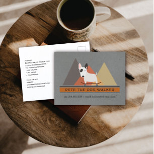 Skateboarding Dog Sitter Business Postcard