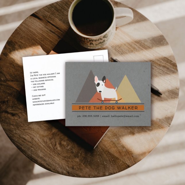Skateboarding Dog Sitter Business Postcard (Creator Uploaded)