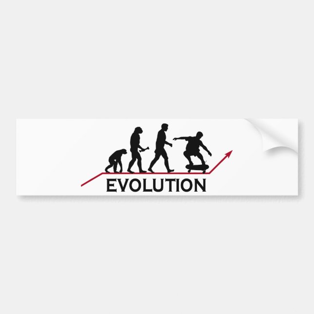 Skateboarding Evolution Bumper Sticker (Front)
