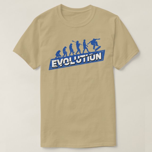 Skateboarding Evolution Skateboarder Gift  T-Shirt (Design Front)