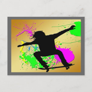 Skateboarding Extreme Postcard