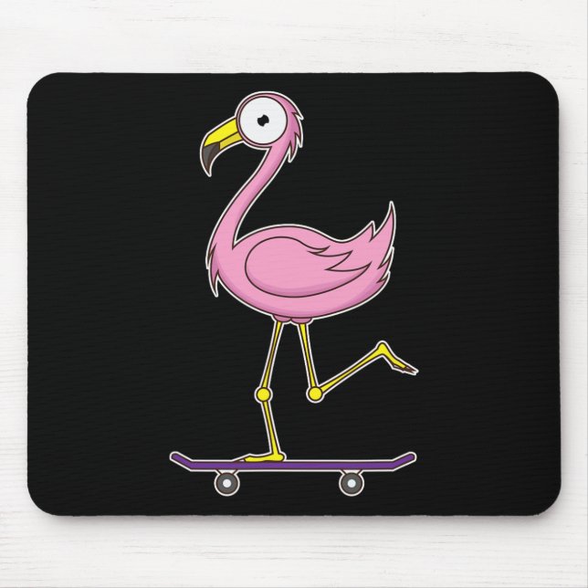 Skateboarding Flamingo  Mouse Pad (Front)