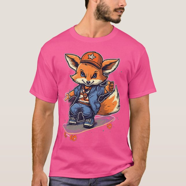 Skateboarding Fox Skateboard T-Shirt (Front)