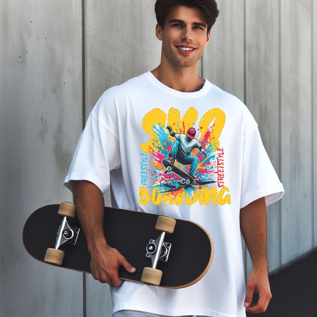 Skateboarding Free Style Graphics T-Shirt (Skateboarder)