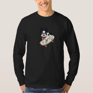 Skateboarding French Bulldog Puppy Skateboard Dog  T-Shirt
