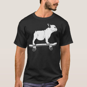 Skateboarding French Bulldog Puppy Skateboard Dog  T-Shirt