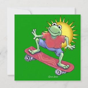 Skateboarding Froggy Invitation by SRF