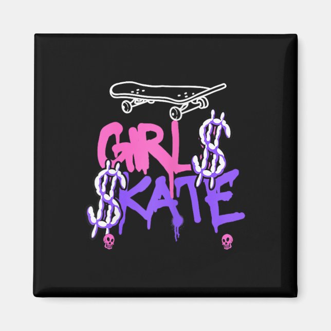 Skateboarding Girl  Magnet (Front)