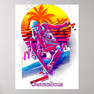 Skateboarding Girl  Poster