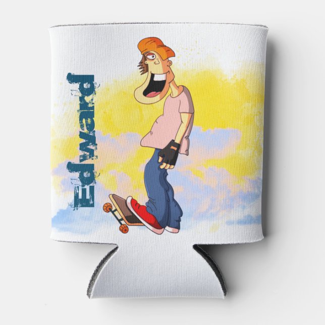 Skateboarding Guy  Can Cooler (Front)
