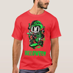 Skateboarding Halloween Skeleton T-Shirt