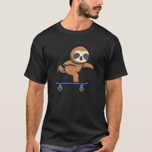 Skateboarding Happy Sloth Skateboard Cute Sporty A T-Shirt
