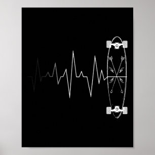 Skateboarding Heartbeat - Skateboard Poster