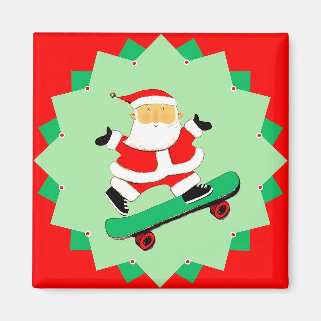 Skateboarding Holiday Gift Stocking Stuffers Magnet (Front)