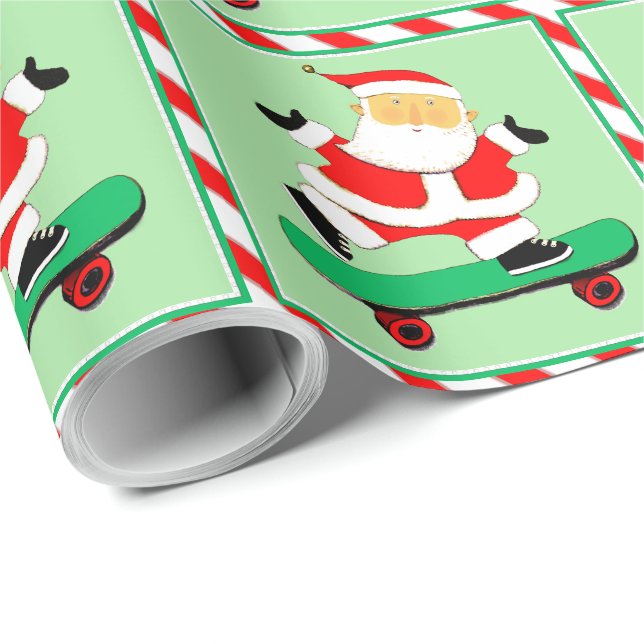 Skateboarding Holiday Gift Wrapping Paper (Roll Corner)