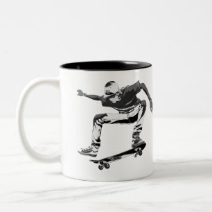 Skateboarding is my Life - Skateboarder Two-Tone Coffee Mug