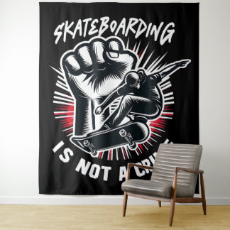 Skateboarding is Not A Crime Tapestry