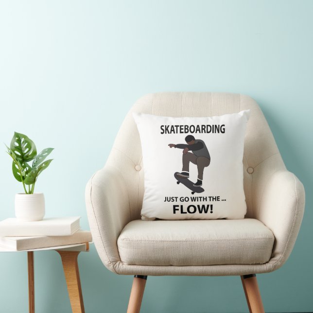 Skateboarding Just Go With The Flow Skateboarder Cushion (Chair)