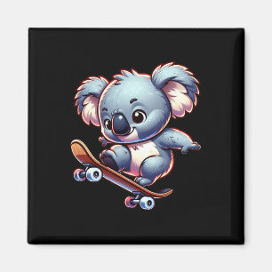 Skateboarding Koala Magnet