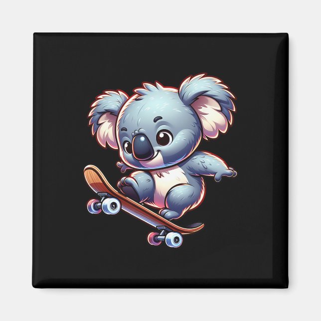Skateboarding Koala  Magnet (Front)