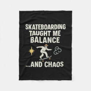 Skateboarding Lance And Chaos Retro Block Fleece Blanket