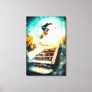 Skateboarding Legend - Dynamic Sports Art - Urban Canvas Print