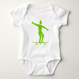Skateboarding - Martian Green Baby Bodysuit